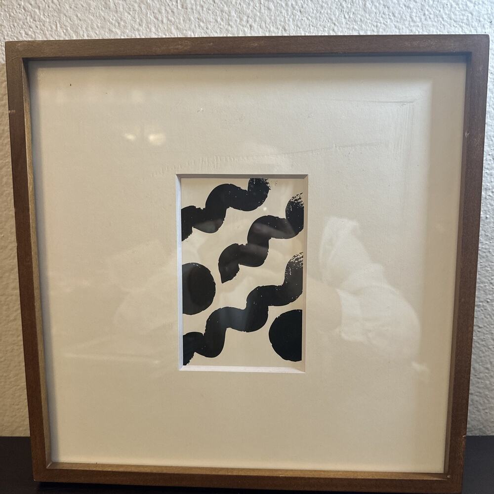 West Elm Framed Abstract Print Wall Art 12.5” X 12.5”